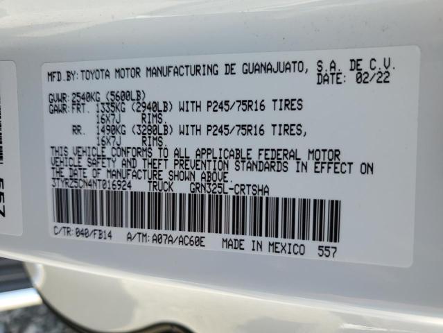 2022 TOYOTA TACOMA ACC 3TYRZ5CN4NT016924