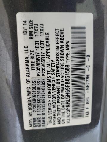 2015 HONDA ODYSSEY EX 5FNRL5H69FB051589