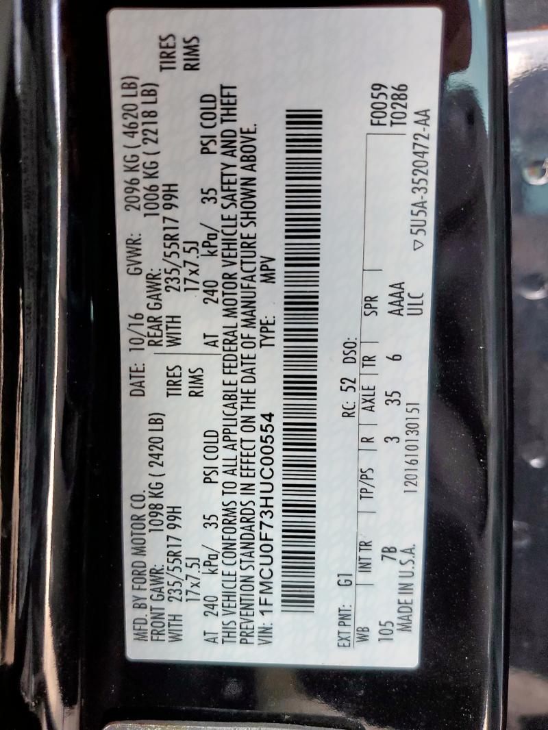 2017 FORD ESCAPE S - 1FMCU0F73HUC00554