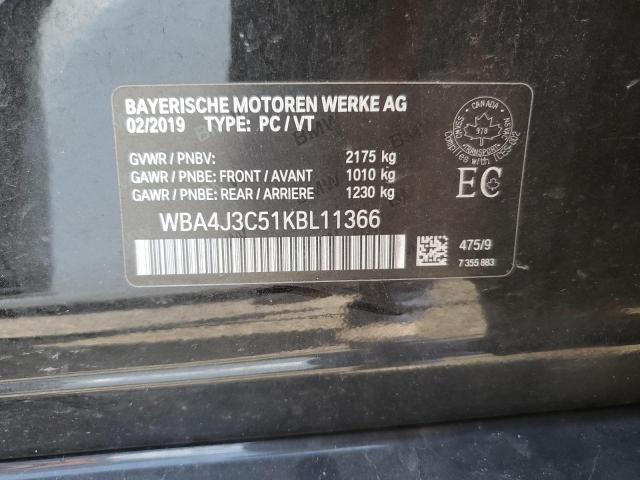 2019 BMW 430XI GRAN WBA4J3C51KBL11366