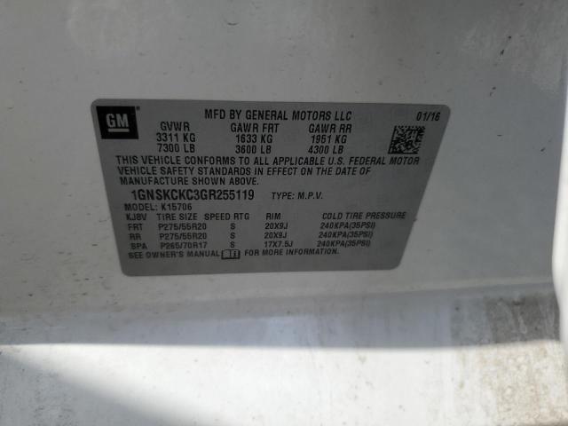 2016 CHEVROLET TAHOE K150 1GNSKCKC3GR255119