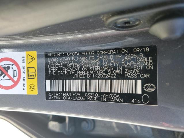 2019 LEXUS ES 350 JTHBZ1B11K2002422