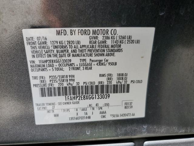2016 FORD TAURUS SEL 1FAHP2E8XGG133039