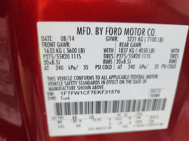 2014 FORD F150 SUPER - 1FTFW1CF7EKF31576