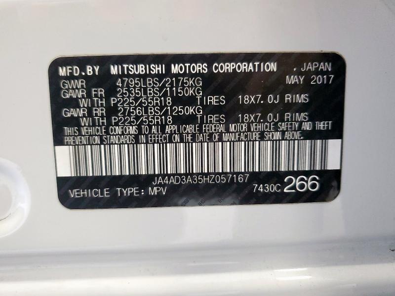 2017 MITSUBISHI OUTLANDER JA4AD3A35HZ057167