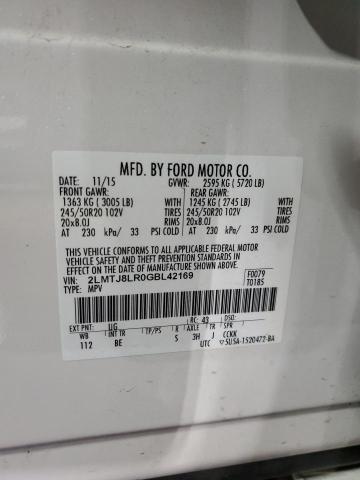 2016 LINCOLN MKX RESERV 2LMTJ8LR0GBL42169