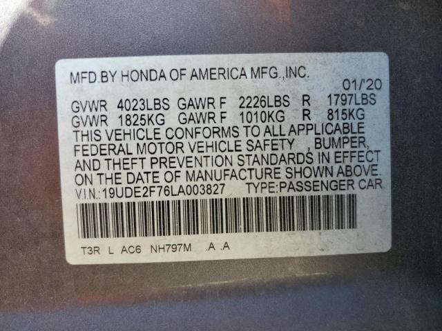 2020 ACURA ILX PREMIUM 19UDE2F76LA003827