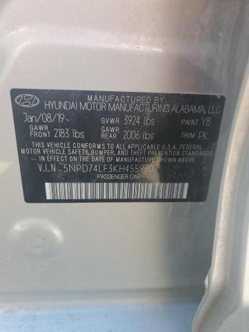 2019 HYUNDAI ELANTRA SE 5NPD74LF3KH455970