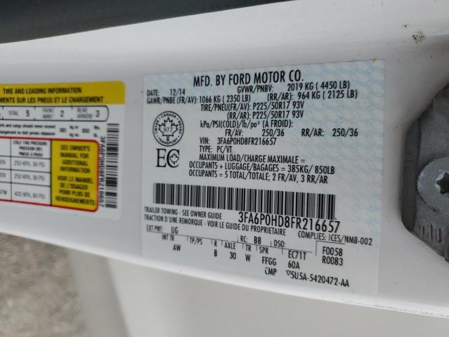 2015 FORD FUSION SE 3FA6P0HD8FR216657