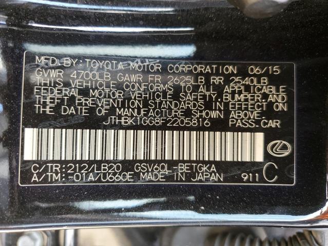 2015 LEXUS ES 350 - JTHBK1GG8F2205816