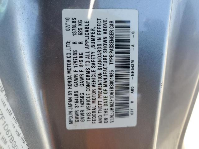 2011 HONDA CR-Z EX - JHMZF1D67BS001985
