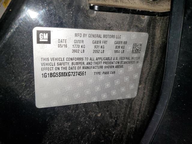 2016 CHEVROLET CRUZE PREM 1G1BG5SMXG7274561