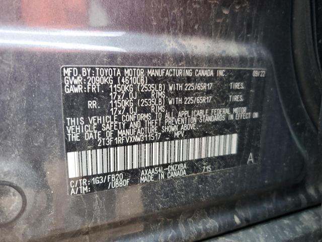 2022 TOYOTA RAV4 ADVEN 2T3F1RFVXNW311517