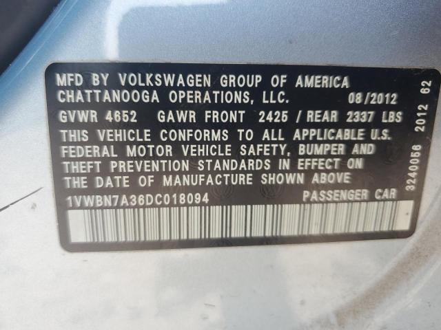 2013 VOLKSWAGEN PASSAT SE - 1VWBN7A36DC018094