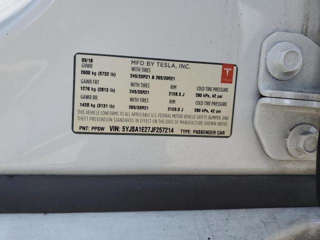 2018 TESLA MODEL S 5YJSA1E27JF257214