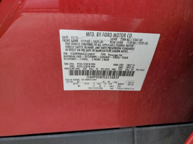 2012 FORD TAURUS SEL - 1FAHP2EW2CG134839