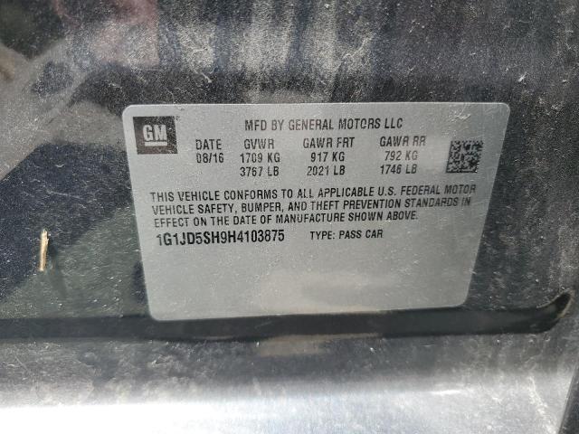 2017 CHEVROLET SONIC LT 1G1JD5SH9H4103875