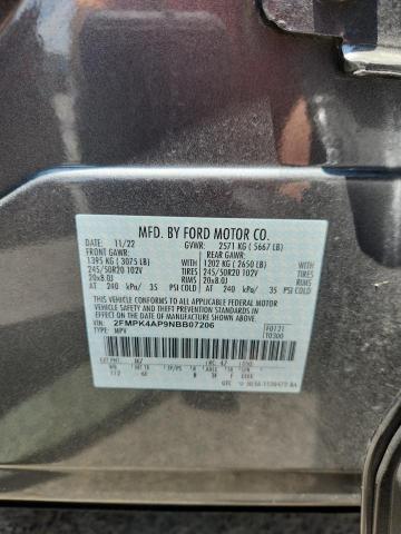 2022 FORD EDGE ST 2FMPK4AP9NBB07206