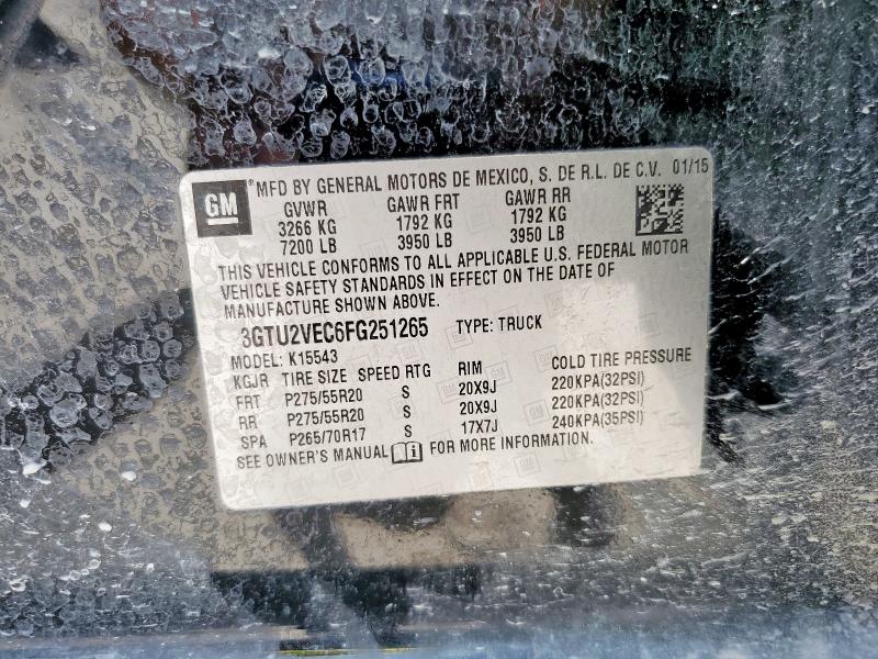 2015 GMC SIERRA K15 3GTU2VEC6FG251265