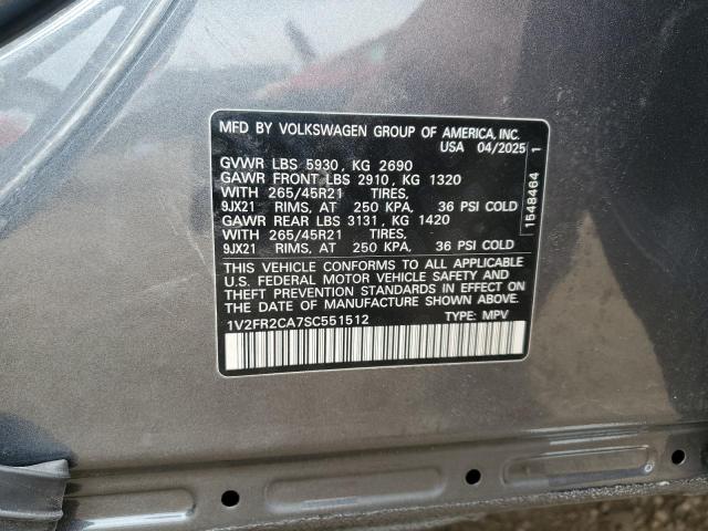2025 VOLKSWAGEN ATLAS SEL 1V2FR2CA7SC551512