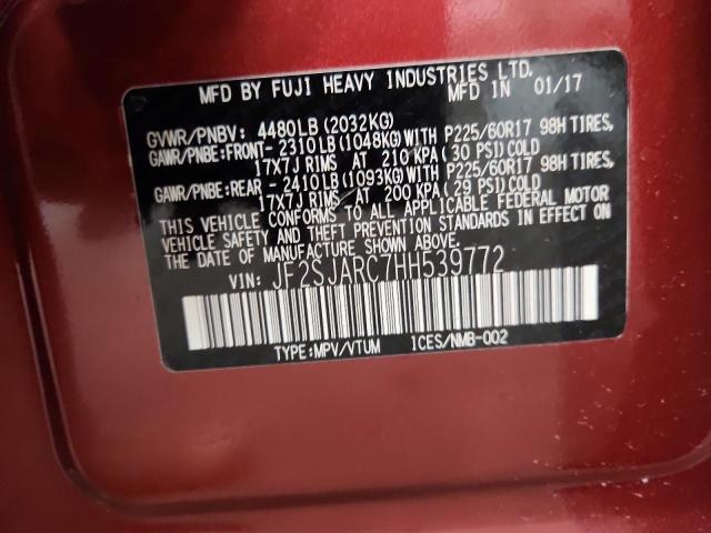 2017 SUBARU FORESTER 2 JF2SJARC7HH539772