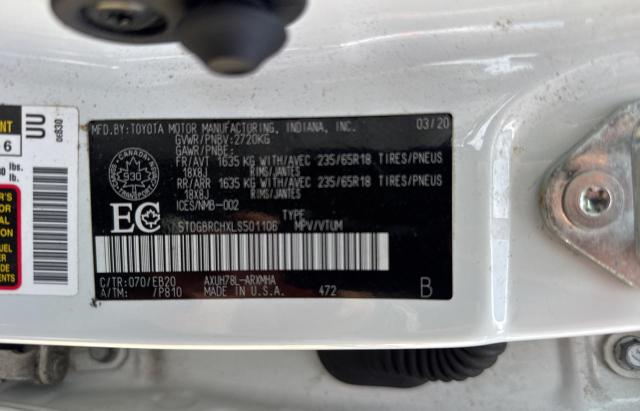2020 TOYOTA HIGHLANDER - 5TDGBRCHXLS501106