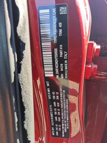 2017 ALFA ROMEO GIULIA Q4 ZARFAEDN2H7550500