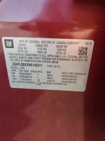 2017 GMC TERRAIN SL 2GKFLSEKXH6145917