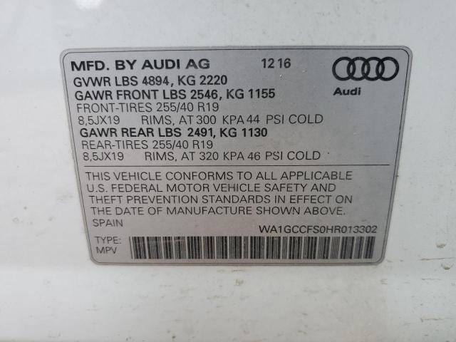 2017 AUDI Q3 PRESTIG WA1GCCFS0HR013302