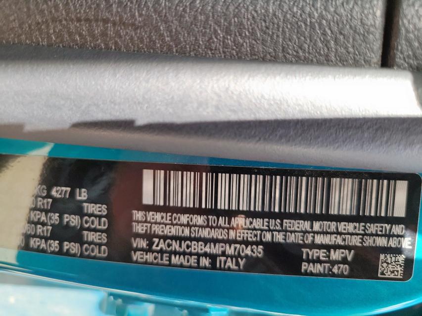 2021 JEEP RENEGADE L ZACNJCBB4MPM70435
