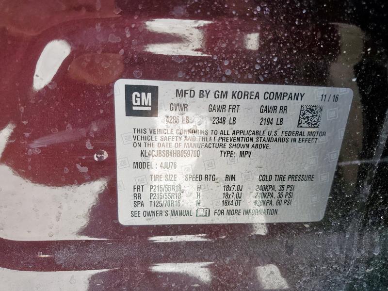 2017 BUICK ENCORE PREFERRED II - KL4CJBSB4HB059700