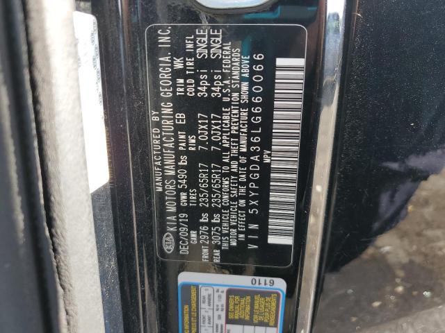 2020 KIA SORENTO L 5XYPGDA36LG660066