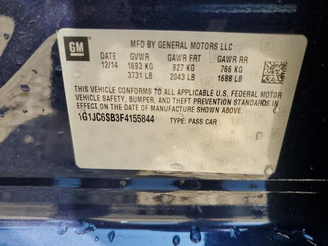 2015 CHEVROLET SONIC LT 1G1JC6SB3F4155844