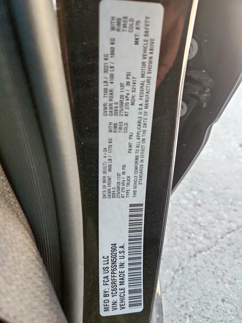 2025 RAM 1500 BIG H 1C6SRFFP6SN502904
