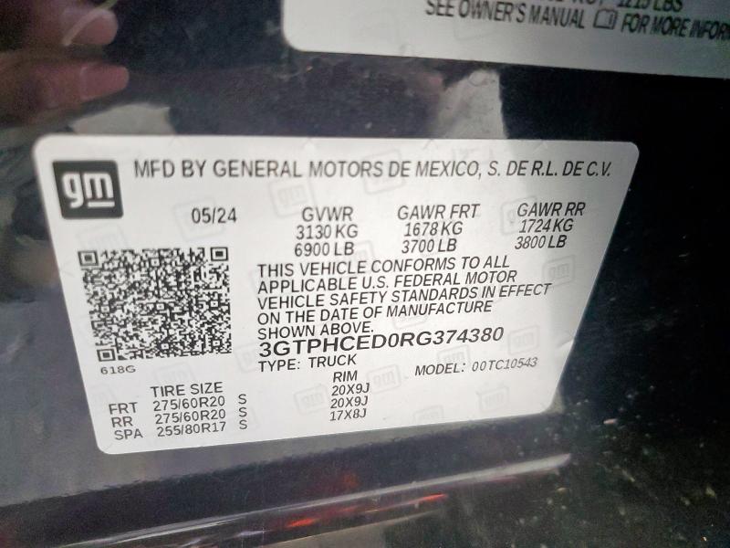 2024 GMC SIERRA C15 3GTPHCED0RG374380