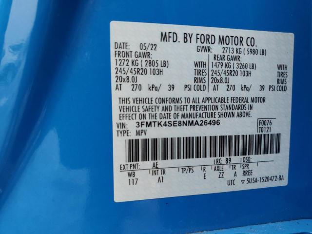 2022 FORD MUSTANG MA 3FMTK4SE8NMA26496