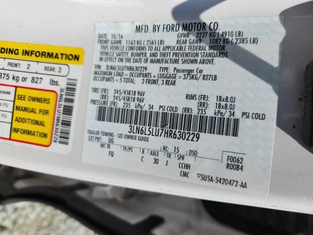 2017 LINCOLN MKZ HYBRID 3LN6L5LU7HR630229
