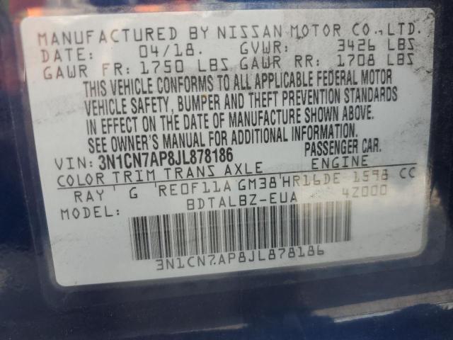 2018 NISSAN VERSA S - 3N1CN7AP8JL878186