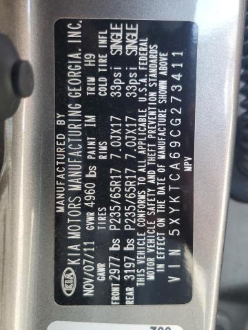 2012 KIA SORENTO BA - 5XYKTCA69CG273411