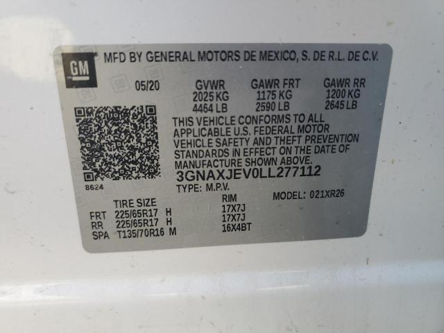2020 CHEVROLET EQUINOX LT - 3GNAXJEV0LL277112