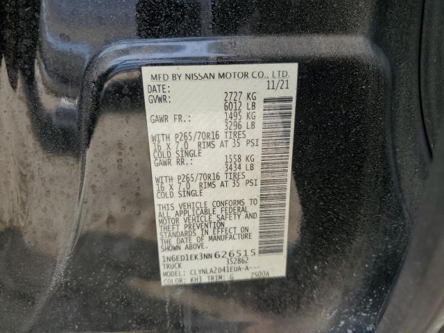 2022 NISSAN FRONTIER 1N6ED1EK3NN626515