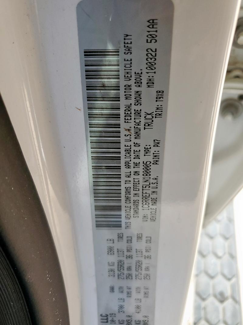 2020 RAM 1500 BIG H 1C6RREFT5LN180005