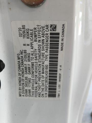 2020 HONDA CIVIC EX 2HGFC3B39LH351680