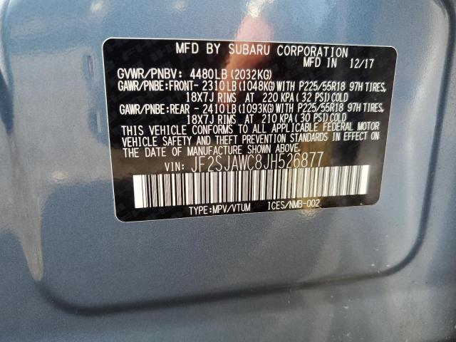 2018 SUBARU FORESTER 2 JF2SJAWC8JH526877