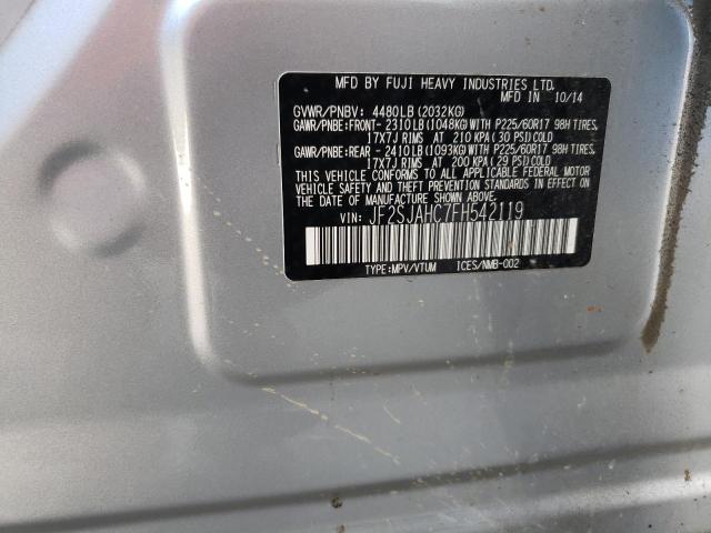 2015 SUBARU FORESTER 2 - JF2SJAHC7FH542119
