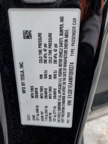 2021 TESLA MODEL 3 5YJ3E1EA4MF089374