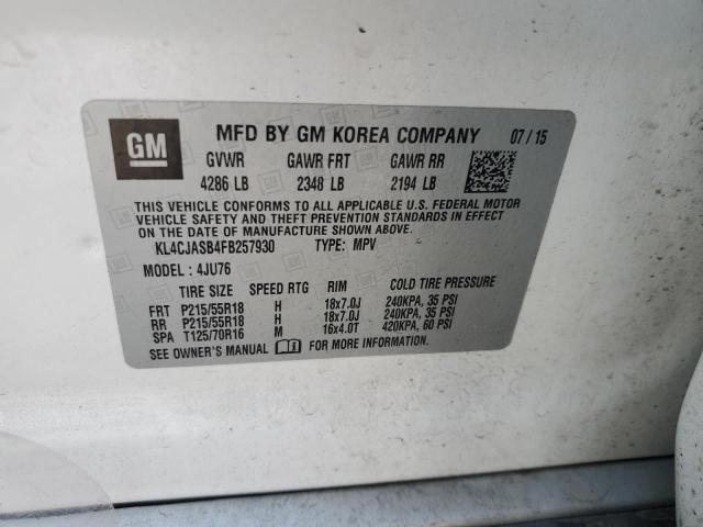 2015 BUICK ENCORE KL4CJASB4FB257930