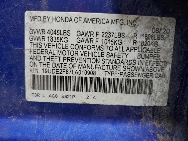 2020 ACURA ILX PREMIU 19UDE2F87LA010908