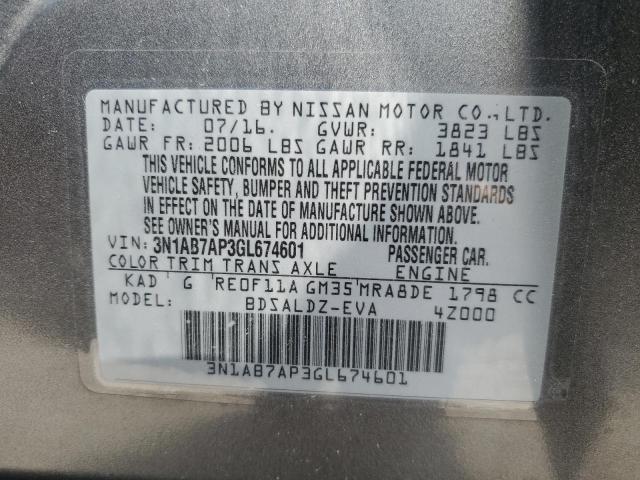 2016 NISSAN SENTRA S - 3N1AB7AP3GL674601