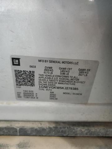 2019 CHEVROLET TRAVERSE 1GNEVGKW5KJ279385